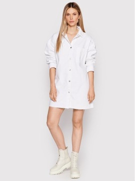Sukienka koszulowa jeans biała / NA-KD / 36/S