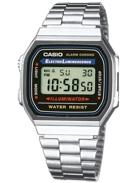 ВИНТАЖНЫЕ МУЖСКИЕ ЧАСЫ CASIO RETRO A168WA секундомер с будильником и датой + КОРОБКА