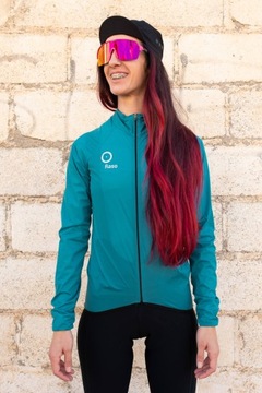Водонепроницаемая сверхлегкая велосипедная куртка бирюзового цвета (женская)