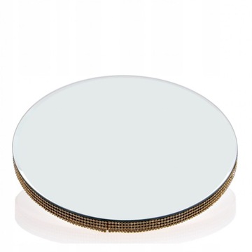 Patera lustrzana okrągła z cyrkoniami 25,5cm