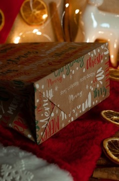 РОЖДЕСТВЕНСКИЕ БУМАЖНЫЕ ПАКЕТЫ 18х8х22,5 см РОЖДЕСТВЕНСКИЕ НАДПИСИ для ПОДАРКОВ