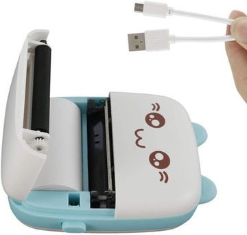 Мини термопринтер Blue Cat для фотографий Bluetooth Android iOS + рулон