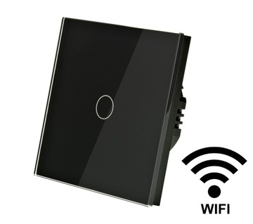 WŁĄCZNIK DOTYKOWY SZKLANY ŚWIATŁA POJEDYNCZY WIFI TUYA SMART LIFE CZARNY