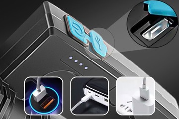 ЛЕГКИЙ МОЩНЫЙ СВЕТОДИОДНЫЙ ФОНАРЬ С РУЧКОЙ, ВОДОНЕПРОНИЦАЕМЫЙ ВОЕННЫЙ, СВЕТОДИОДНЫЙ USB-КАБЕЛЬ, 4 РЕЖИМА