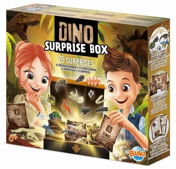 Dinozaury Pudełko 25 niespodzianek Buki 6+