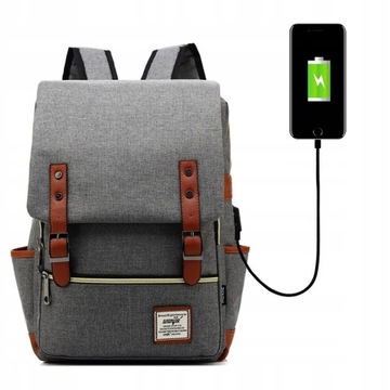 Рюкзак WRO Oxford для ноутбука 15,6, серый USB