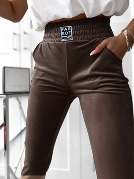 Велюровые спортивные штаны велюровые спортивные костюмы с широкой талией EH162 зеленый S/M