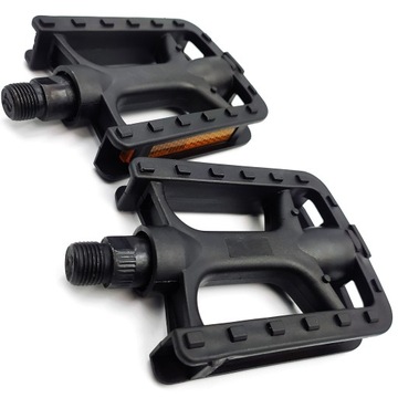 ВЕЛОСИПЕДНЫЕ ПЕДАЛИ НА ПЛАТФОРМЕ MTB BMX БОЛЬШИЕ 9/16 ДЮЙМОВ, ЧЕРНЫЕ ПРОЧНЫЕ СО СВЕТООТРАЖАЮЩИМИ СРЕДСТВАМИ