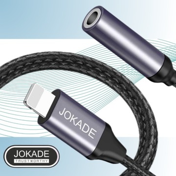 Адаптер 2 в 1 для наушников iPhone Lightning на MINI JACK 3,5 мм, КОРОТКИЙ НЕЙЛОН