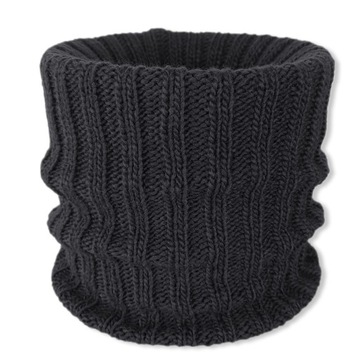 NAJGRUBSZY KOMPLET MĘSKI CZAPKA + KOMIN szal ciepły WEŁNIANY zimowy PREMIUM