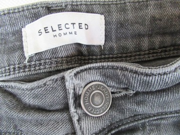 SELECTED ___ SLIM LEON SZARY JEANS SPODNIE __ 34/36