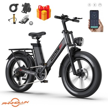 Rower elektryczny 1000W Phnholun C6 PRO 17,5Ah 20*4,0 + APLIKACJA 2024 NOWOŚĆ
