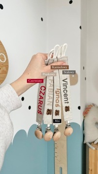 Подвеска-пустышка из льна с именем, вышитая