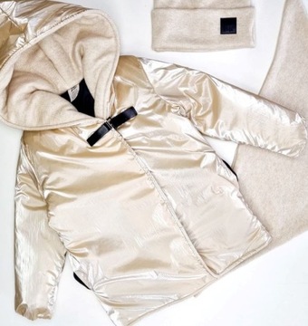 КУРТКА ДЕТСКАЯ LILI БЕЖЕВАЯ ЗОЛОТАЯ 80 - 86