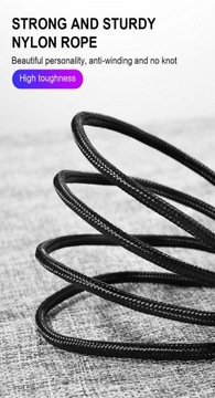 KABEL MAGNETYCZNY 360 STOPNI USB->IPHONE 1M SUPER MOCNY W OPLOCIE CZARNY