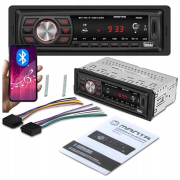 RADIO SAMOCHODOWE RADIOODTWARZACZ BLUETOOTH FM 1DIN USB MP3 AUX SD LED RDS