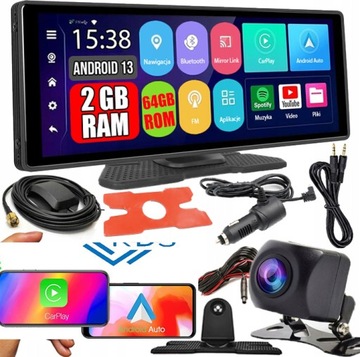 Car DVR RADIO MONITOR CARPLAY ANDROIDAUTO KAMERA COFANIA NAWIGACJA ANDROID