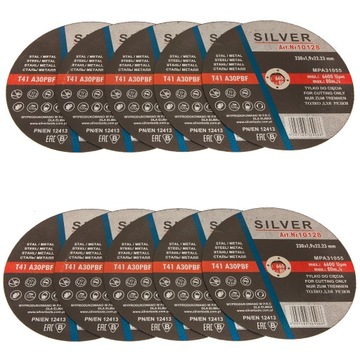 10X TARCZA DO CIĘCIA METALU STALI SILVER 230X1.9