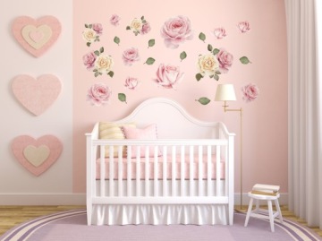 ПИОНЫ Наклейки на стену пионы розы 50х50см К