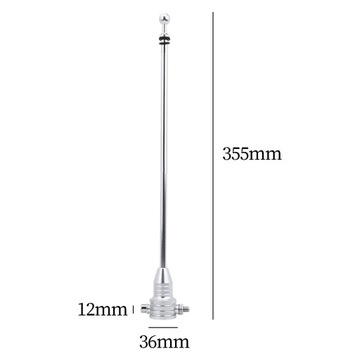Флагшток для мотоцикла. Практичный и простой в установке. Универсальный, серебристый.
