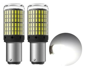 2x BIAŁA ŻARÓWKA P21W 1156 BA15S 144 LED 4014 SMD 12V cofania CANBUS