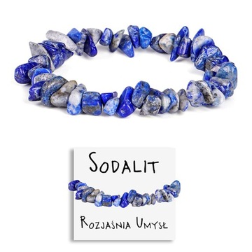 BRANSOLETKA DAMSKA KAMIEŃ SODALIT AMULET UMYSŁU