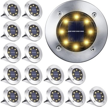 20 x LAMPA SOLARNA 12 LED OGRODOWA NAJAZDOWA GRUNTOWA - chłodne białe