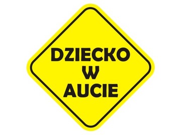 Naklejka na auto szybę DZIECKO W AUCIE, Baby on board *18cm