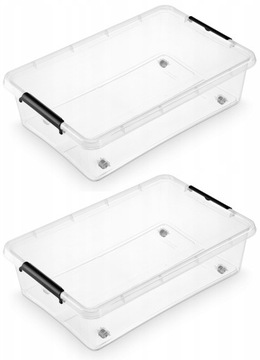 2 x PUDEŁKO SIMPLE NA KÓŁKACH Z POKRYWĄ 29 L BLUE