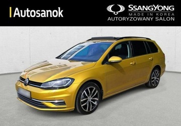 Volkswagen Golf VII Variant Facelifting 1.6 TDI-CR DPF BMT 115KM 2017 Volkswagen Golf Zadbany Highline Panorama ACC 2kpl. Kol Piekny Zloty