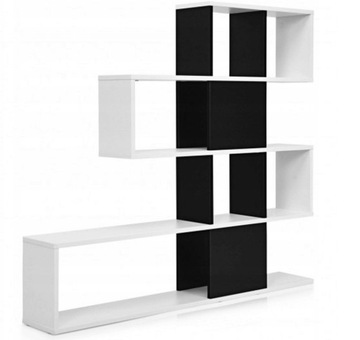 Regał Costway 120 cm x 109 cm x 19 cm biało-czarny
