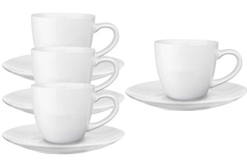 4 x FILIŻANKA + SPODEK BRUNO BIAŁA 230 ML GLASMARK