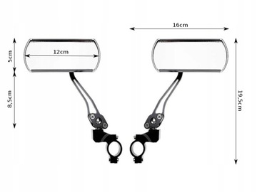 ВЕЛОСИПЕДНЫЕ ЗЕРКАЛА 2 шт. Комплект ВЕЛОСИПЕДНЫЙ РУЛЬ