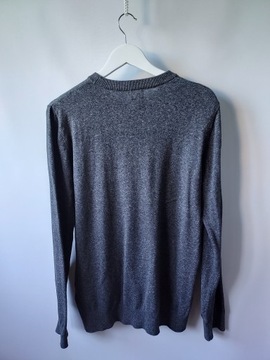 H&M szary sweter melanż 100% cotton M