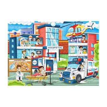 Puzzle dla dzieci Szpital 172 elementów + skrzyneczka