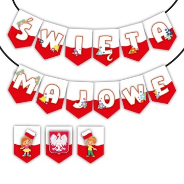 Dekoracja ozdoba papierowa ŚWIĘTA MAJOWE wz2