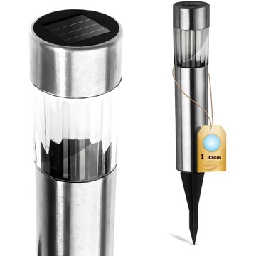 5x СВЕТОДИОДНАЯ СОЛНЕЧНАЯ САДОВАЯ ЛАМПА, НЕРЖАВЕЮЩАЯ НЕРЖАВЕЮЩАЯ ТРУБА, ШИПОВОЙ СТОЛБ