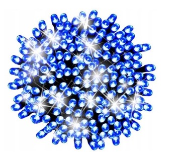 LAMPKI CHOINKOWE 500 LED SZNUR 36M STAŁE ŚWIATŁO + FLASH FLESZ NIEBIESKIE