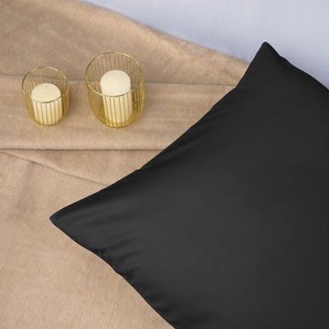 Poszewka satyna bawełna czarny 04000966/50x60. (promocja)
