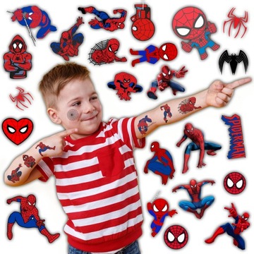 TATUAŻE ZMYWALNE SPIDERMAN SPIDEY WIELE WZORÓW
