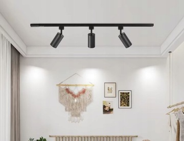 ZESTAW 8x Reflektor szynowy lampa sufitowa GU10 LED + szynoprzewód 4m 1-faz