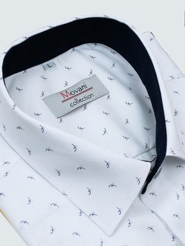 Koszula Movani taliowana krótki rękaw POLSKA TWILL rozm. XL 43-44/176-82