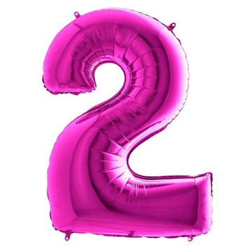 FIOLETOWY BALON FOLIOWY 80 CM CYFRA 2 DWA DWÓJKA