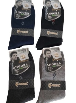 4 x SKARPETY GRUBE zima ANGORA Ciepłe WEŁNA 40-44