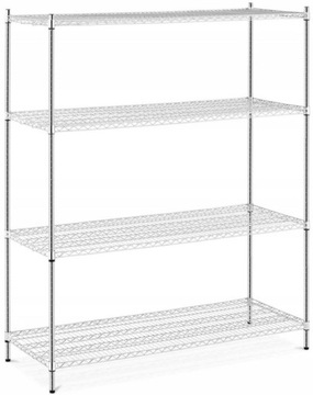 REGAŁ CHROMOWANY 4 PÓŁKI 150x60x180