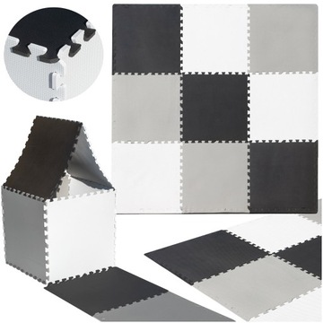 Mata edukacyjna dla dzieci piankowa puzzle 9 elementów 180 x 180 x 1 cm sza