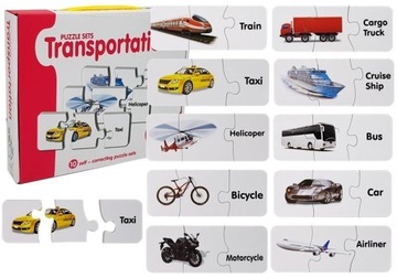 Puzzle Układanka Transport 10 Połączeń Angielski