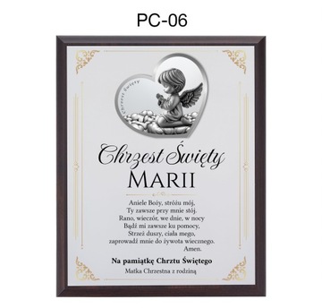 OBRAZEK PAMIĄTKA CHRZTU ŚWIĘTEGO PREZENT NA CHRZEST Z GRAWEREM W PUDEŁKU