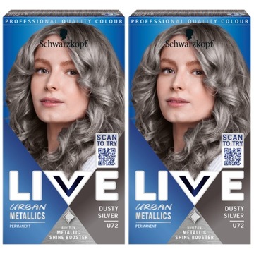 Live Farba do Włosów Chrom U72 Dusty Silver x 2