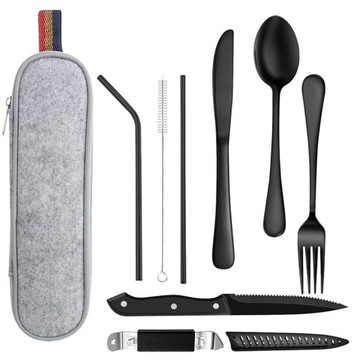 NIEZBĘDNIK TURYSTYCZNY SZTUĆCE KEMPINGOWE PODRÓŻNE NÓZ WIDELEC ŁYŻKA ZESTAW